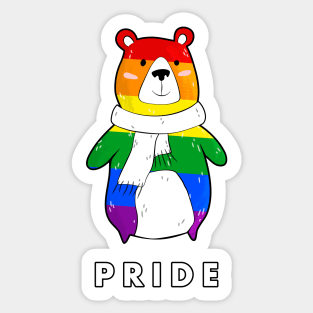 Pride Bear Wearing a Scarf Sticker